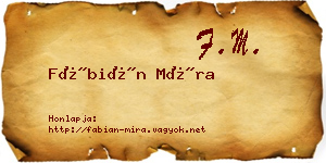 Fábián Míra névjegykártya